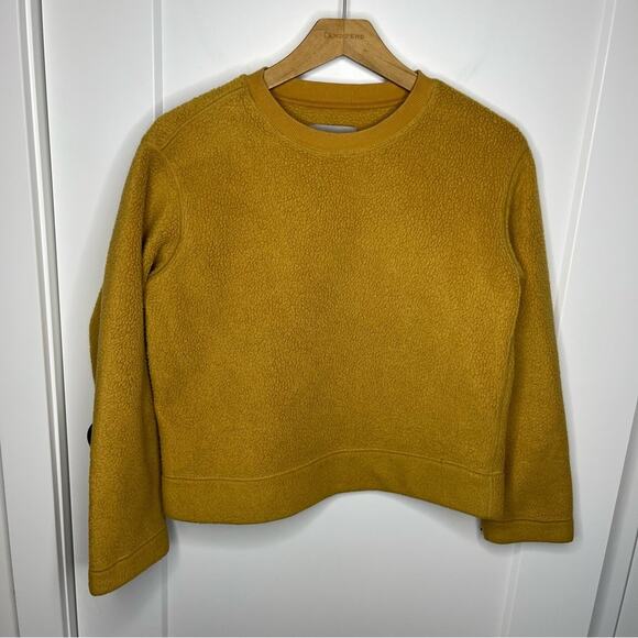 Everlane The ReNew Plush Fleece Sweatshirt Mustard Gold Size XS - Picture 2 of 6